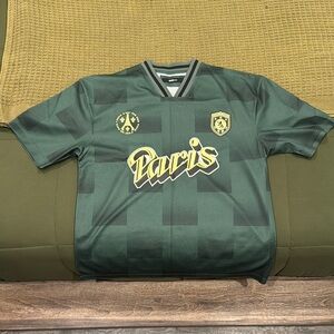 Checkered Paris Short Sleeve Soccer Jersey - Green/combo